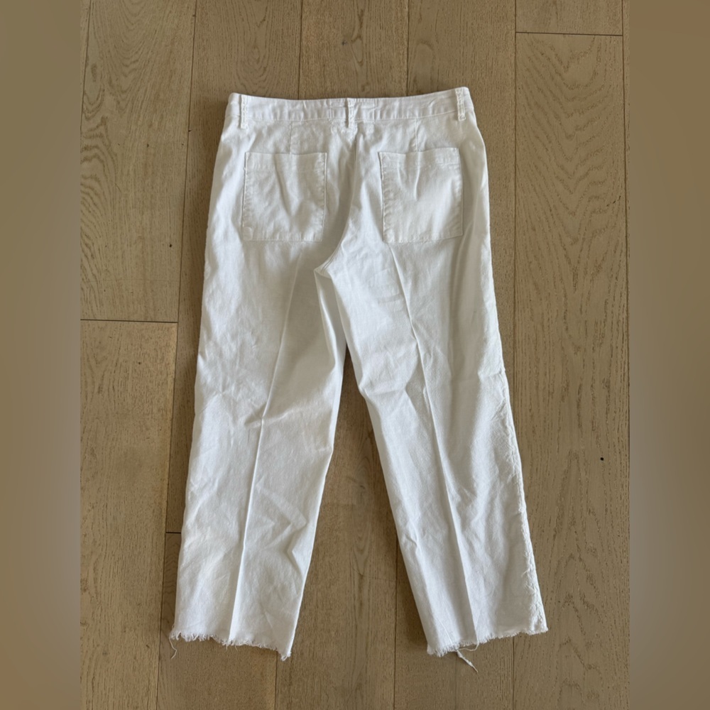 Frank & Eileen Kinsale The Trouser Italian Performance Linen White Size 10 - Picture 7 of 9